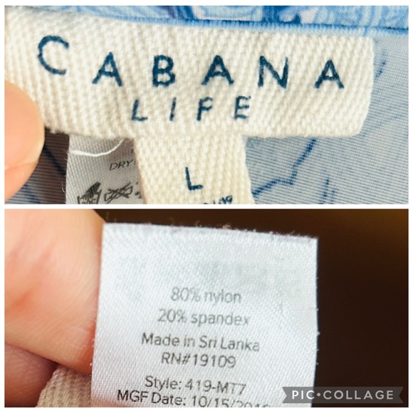 Cabana Life Blue Medallion Fringe Cover-Up Women’s Size Large - Picture 9 of 11